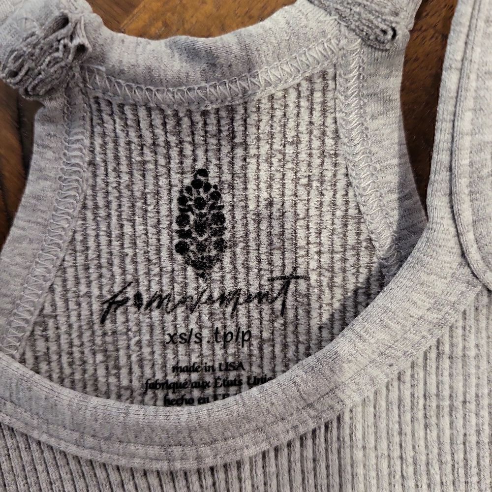 Free People Happiness Runs Heather Grey Tank XS/S - Picture 5 of 7